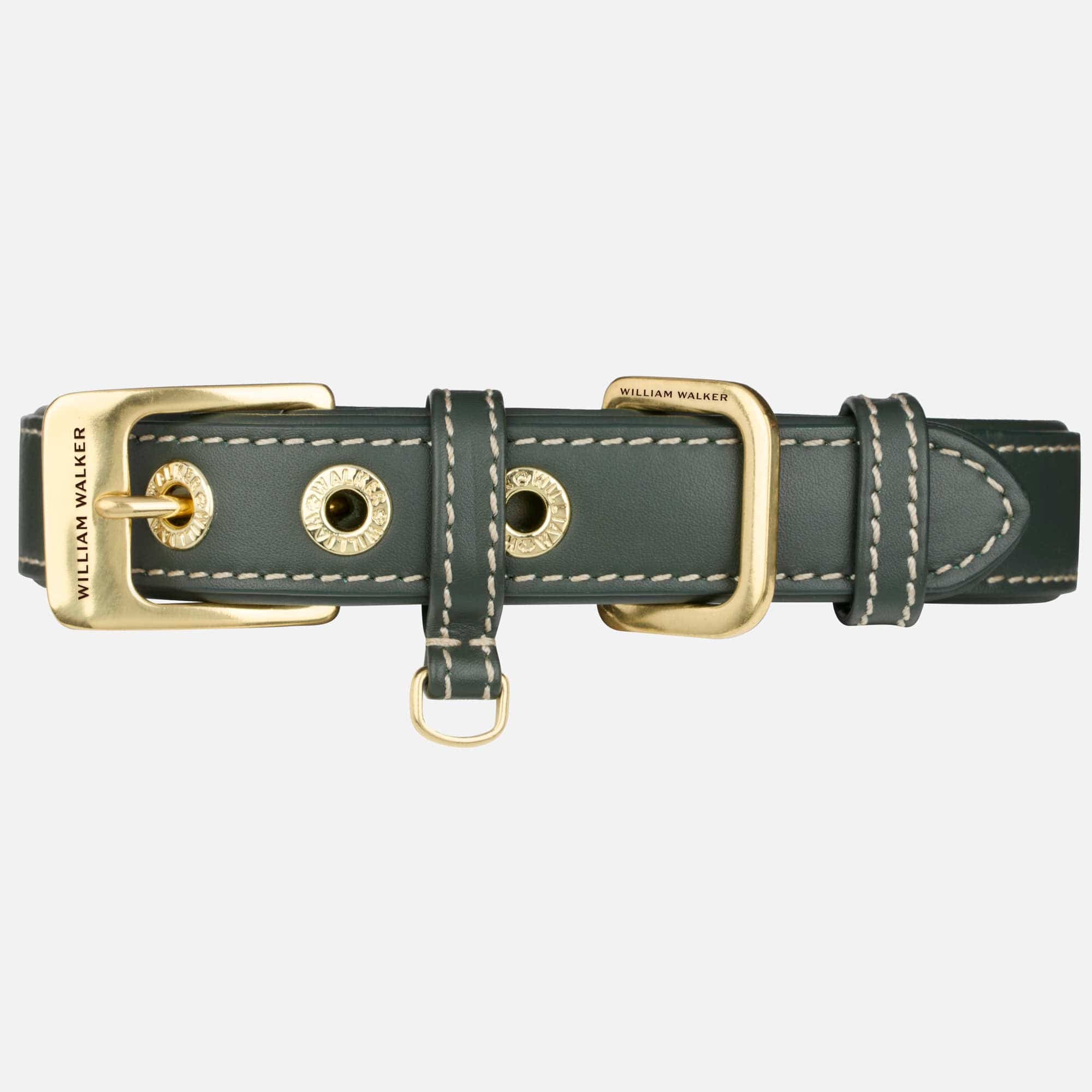 Glad leer halsband Forest (Groen)