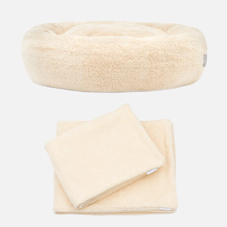 Ronde hondenmand Comfy Sand Bundle