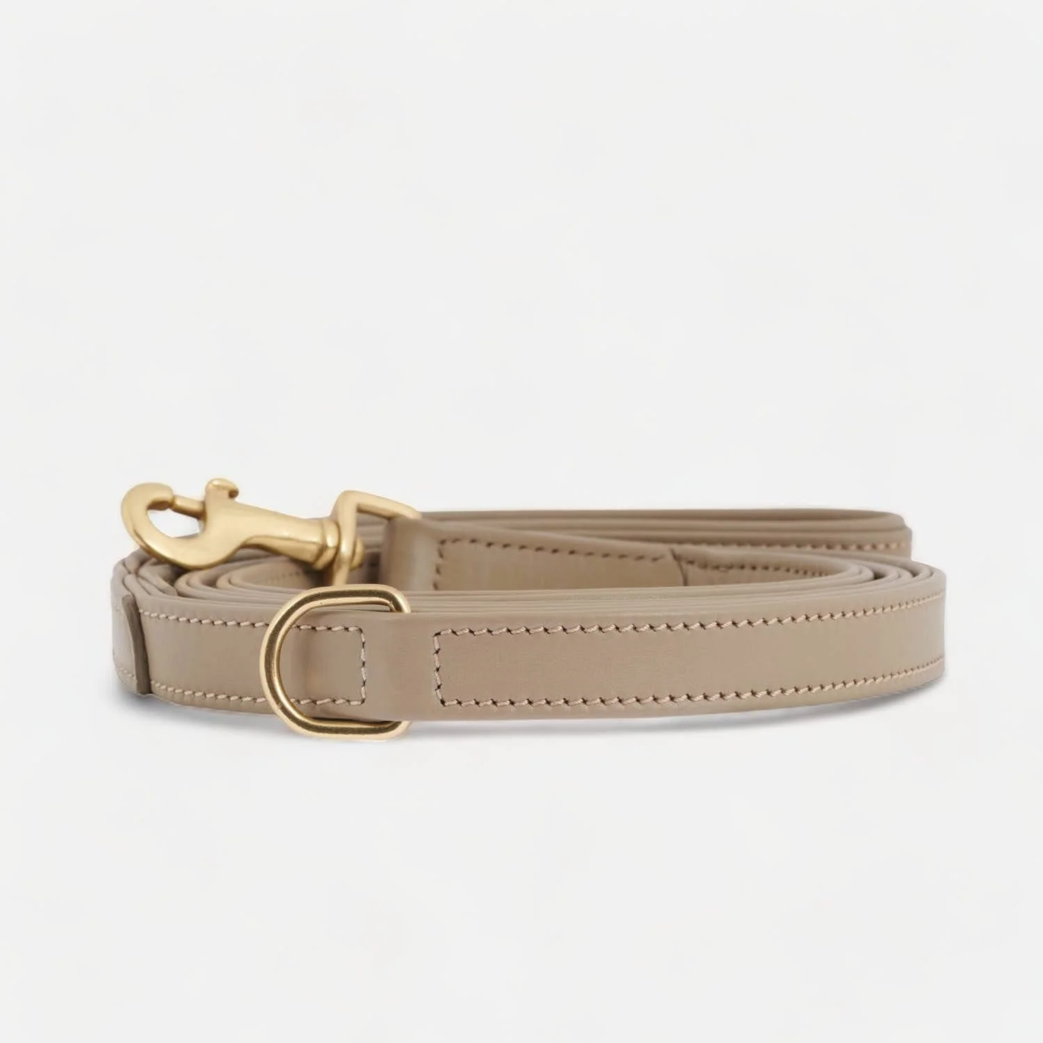 Hoogwaardig Leren Hondenriem Sand (Beige)