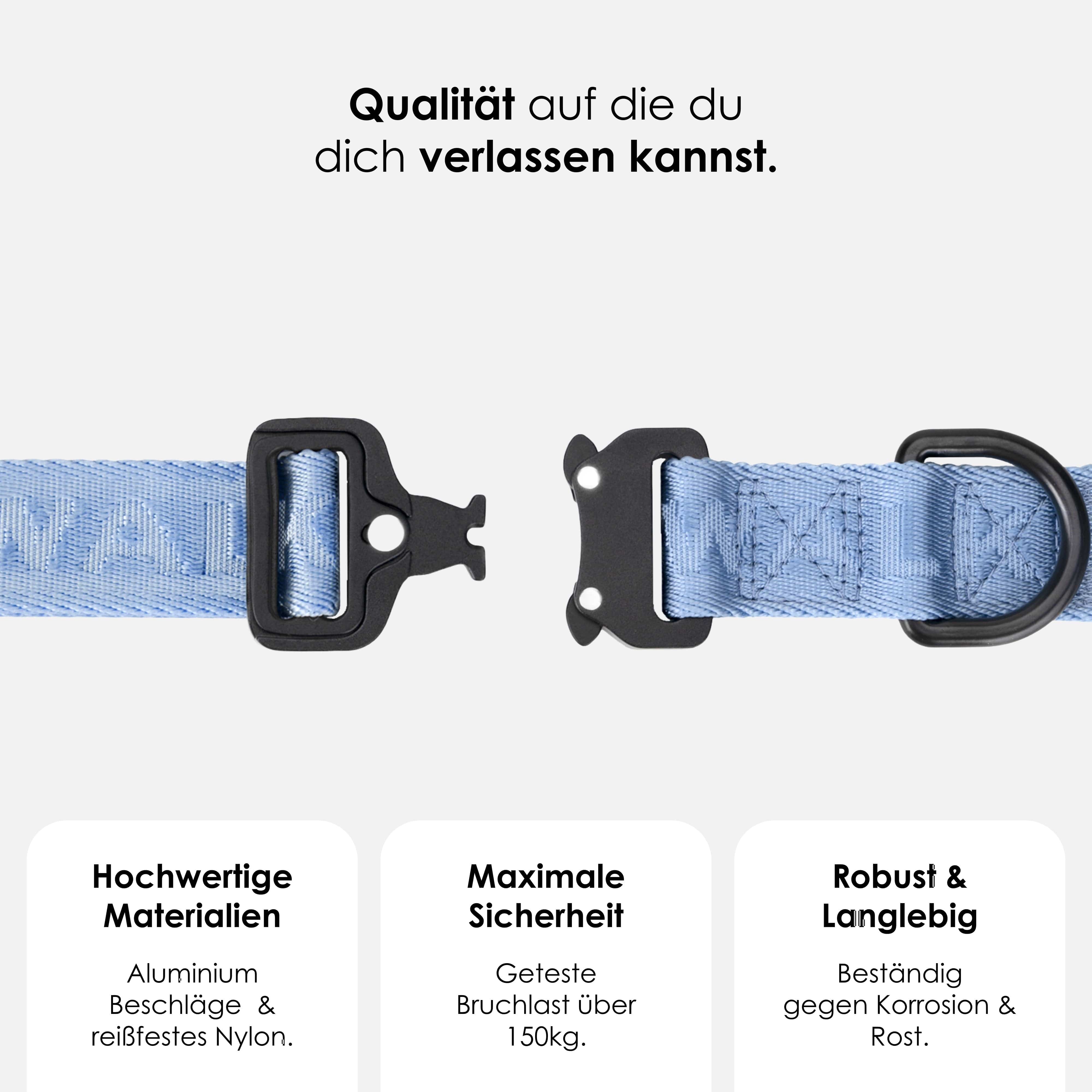 Jacquard Nylon halsband Sky (blauw) - Image 2