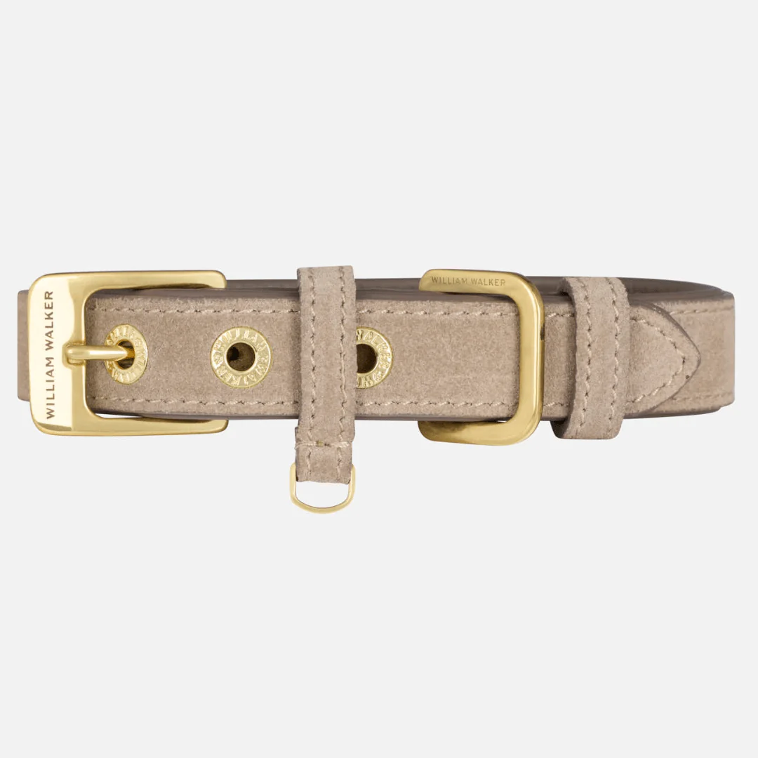 Suède halsband Pebble (taupe)